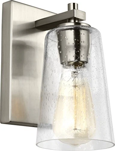 Vs24301sn Mercer Glass Wall Sconce Lighting Satin Nickel 1light 5"w X 9"h 60w - Picture 1 of 1