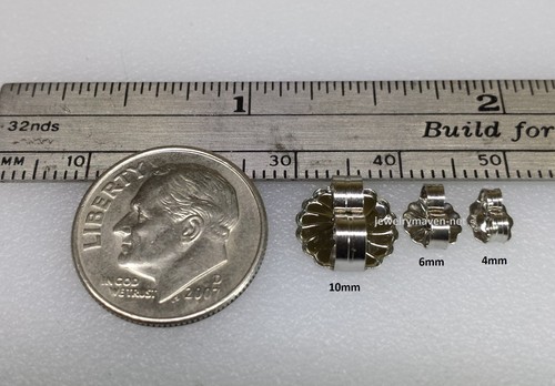 PAIR 4.2mm Light Friction Tension Solid PLATINUM 950 Earring Push Backs Nuts USA - Picture 4 of 4