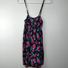 Forever 21 XXi Dress S/P Black Pink Floral Lightweight Summer
