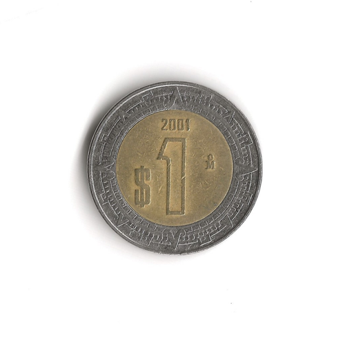 2001 Mexico - 1 Peso - 645 - Bi-Metallic - 3.95g