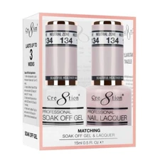 Cre8tion Soak Off Gel Polish & Matching Nail Lacquer - #134 Neutral Zone