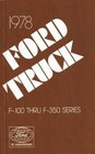 1978 Ford Pickup Truck Owners Manual F100 F150 F250 F350 Owner User Guide Book