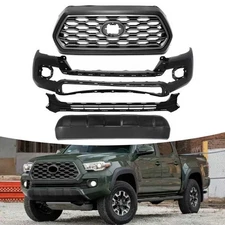 Front Bumper Cover Kit For 2016-2023 Toyota Tacoma With Grilles & Bumper Valance