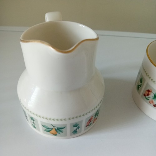 Royal Doulton Tapestry creamer and sugar bowl Translucent China White Floral - Picture 3 of 7