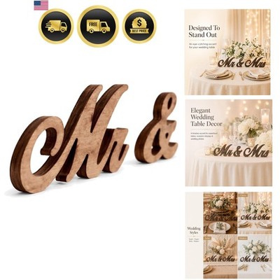 Mr and Mrs Sign for Wedding Table Decor, Mr & Mrs Wooden Signs, Rustic Weddin...
