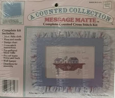 Message Matte~ "Welcome To Our Home"~ Complete Counted Cross Stitch Kit ~ 6.25x8
