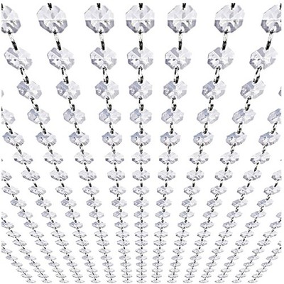 Elegant 99ft Acrylic Crystal Garland - Clear 14mm Beads for Parties and Events
