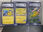 Pokémon TCG Pikachu - 3 Graded Cards - CGC 9.5 Mint + 10 Gem Mint
