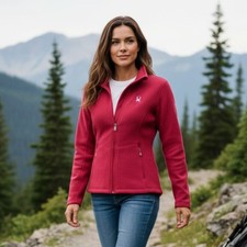 Spyder Endure Jacket Womens S Pink Full Zip Pockets Fleece Lined Stretch Knit