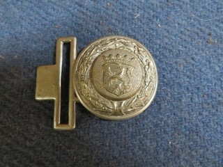 PRE WWII GERMAN FREIST HESSE FIRE POLICE OFFICER BELT BUCKLE ANGOLIA COLLE