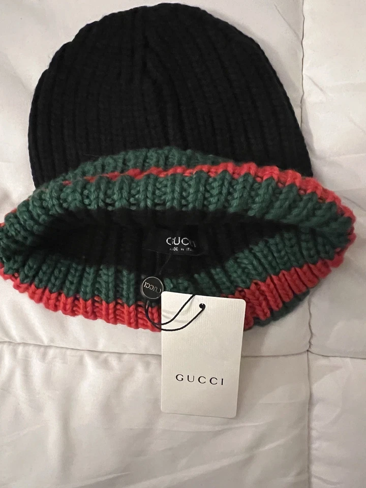 GUCCI LUXURY KNIT GG Hombre WEB LANA Con Verde Con Rayas Rojas Foto 2 de 4