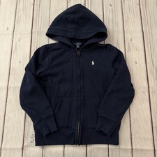 Polo Ralph Lauren Hoodie Zip Up Boys Size 8-9 Navy Blue