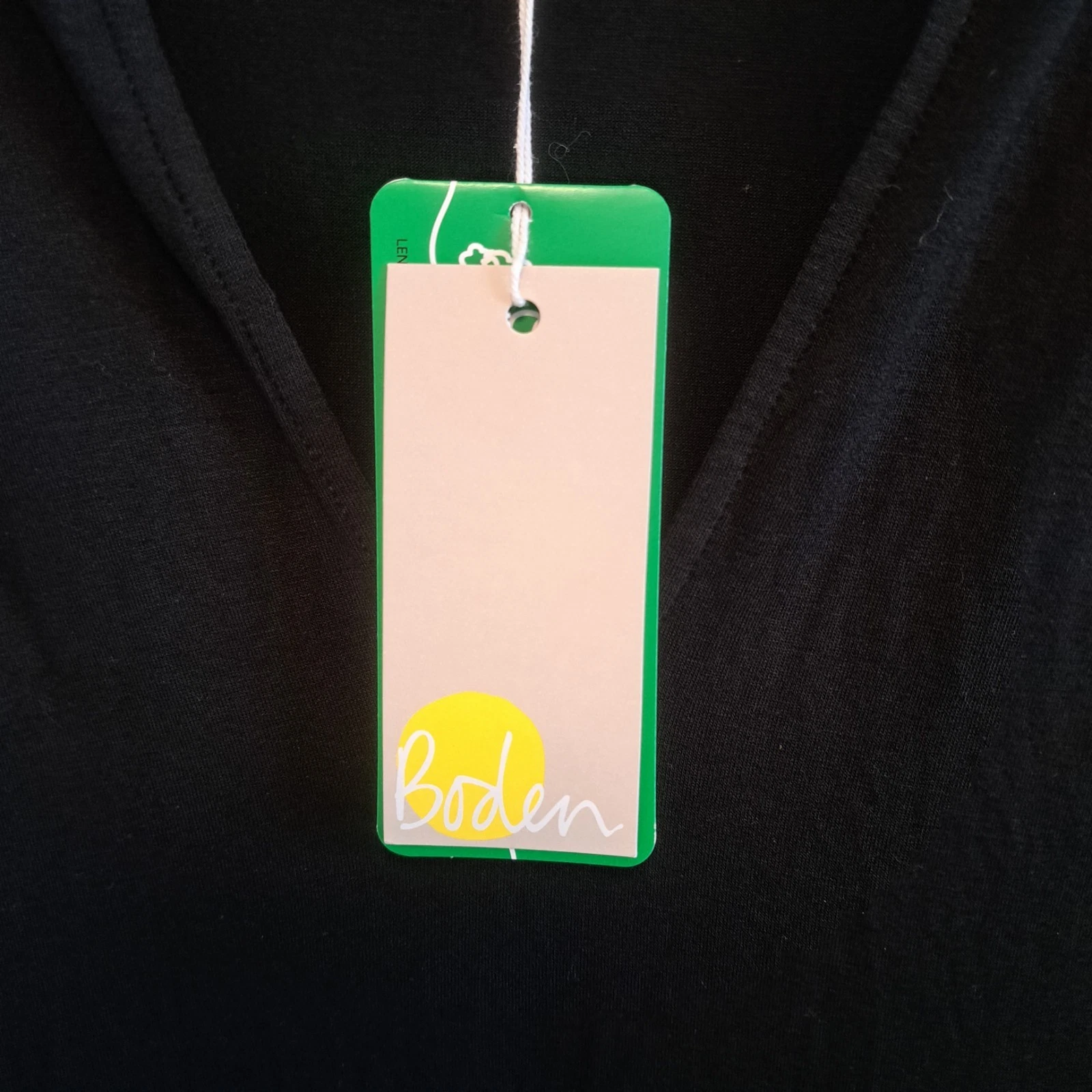 VETEMENTS Boden abito in jersey a strati nero scollo a tacche corto con cintura e volant elasticizzato taglia US 10