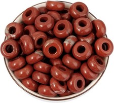 Large Hole Stone Beads for Jewelry Making Polished Red Jasper Rondelle