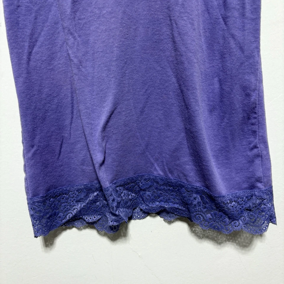 Camiseta sin mangas Y2K Mossimo con ribete de encaje para mujer L púrpura camisola sin mangas coqueta años 2000 Foto 4 de 4