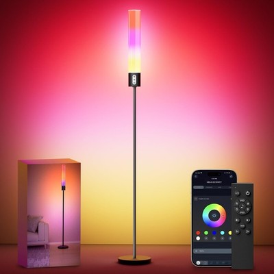 1500Lumen RGBICW Smart LED Floor Lamp Music Sync Remote APP Control Dimmable