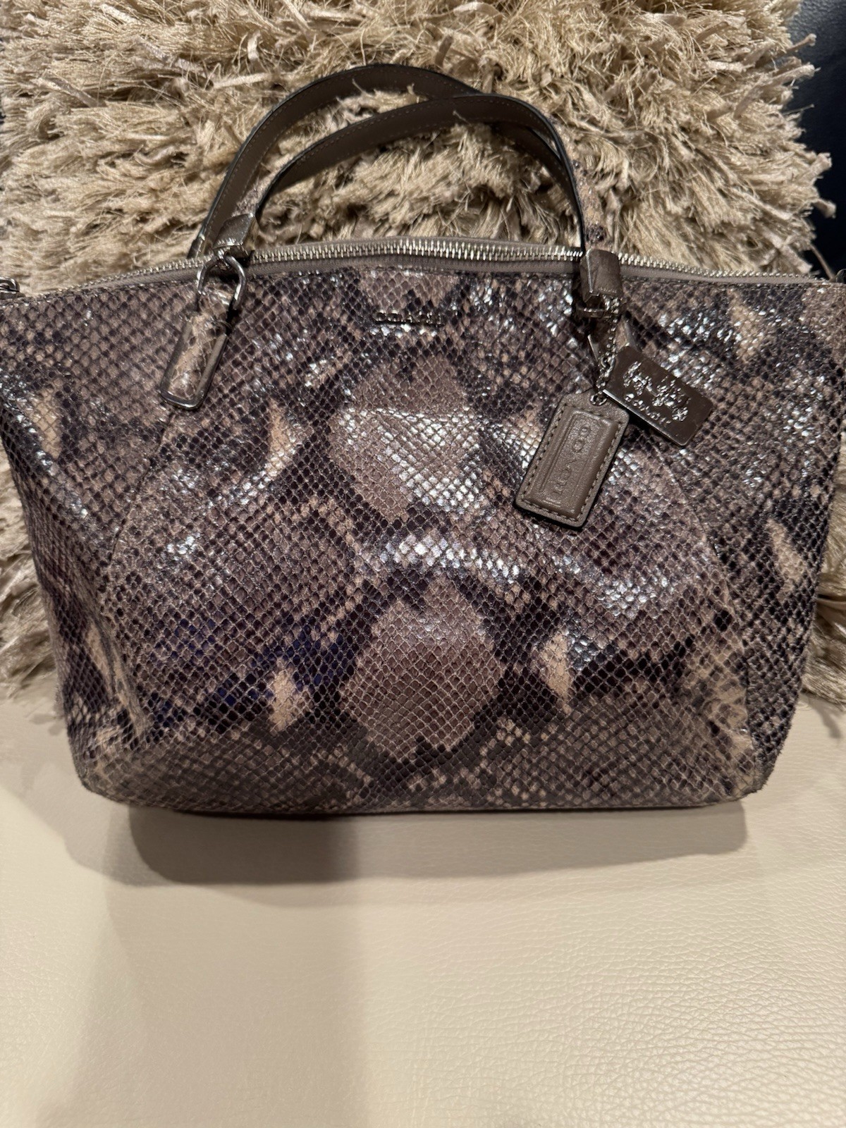 Coach Madison Embossed Python Kelsey Satchel Hand… - image 1