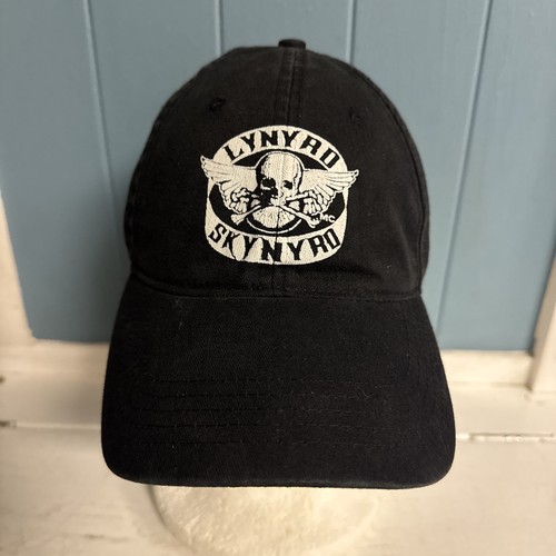 Lynyrd Skynyrd Vintage Adjustable Black Hat Classic Southern Rock Band Logo 2007