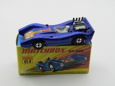 Matchbox Superfast 61B Blue Shark Silvery Metallic Blau SILBER Base