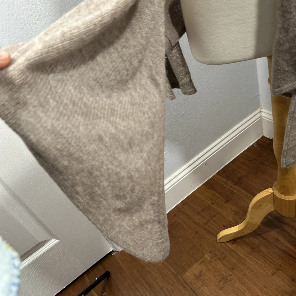 Cárdigan Soft Surroundings para mujer XL tostado cachemir cascada abierta minimalista Foto 2 de 4