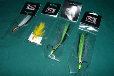 4 Fulling mill saltwater flies new in packets Flashy Prof &Bass popper
