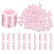 60 Set 24mm Breakaway Clasps with 20m Nylon Lanyard String Cords Pink