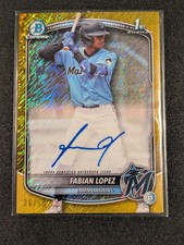 2025 Bowman Chrome Prospect Autographs Fabian Lopez Gold Shimmer /50 (AU, RC)
