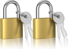 2 Pcs Small Keyed Padlocks, Locker Lock, Locks with Keys 2 PCS 32mm Yellow