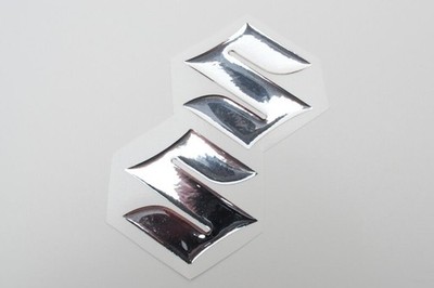 SUZUKI GSXR GSX-R Emblem 3D Aufkleber Set 2 Stück, Farbe Spiegel Silber