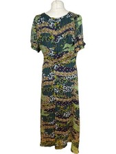 YAS Ankle Length Floral Pattern Dress Sea Spray UK 14