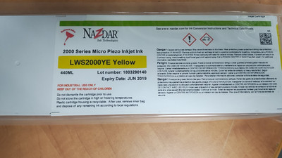 Nazdar 2000 Series Micro Piezo Inkjet ink Mimaki NOS Yellow