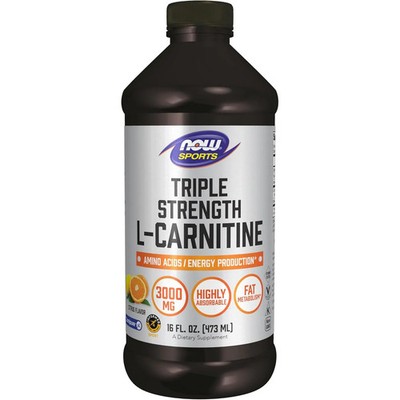 l-carnitine sports drink NOW Sports Triple Strength L-Carnitine Liquid, Citrus Flavor,3000mg,16FlOz