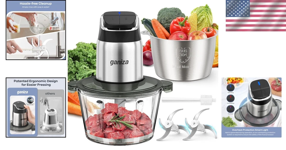 Smart Overheat Protection Food Chopper, 2 Sets Blades - Image 2 of 4