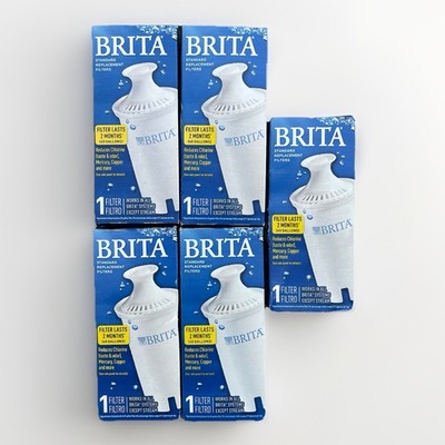 Brita Standard Water Filter Replacements - White Lot Of 5 Brand New Sealed 0B03