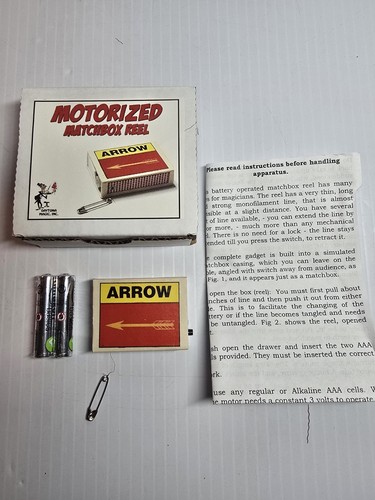 Magicians Motorized Matchbox Reel, New In box, Slight Of Hand, Bozo Has Tricks - Picture 13 of 17