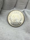 1958 Finland 200 Markkaa Silver Coin Bu Reverse Album Toning N75
