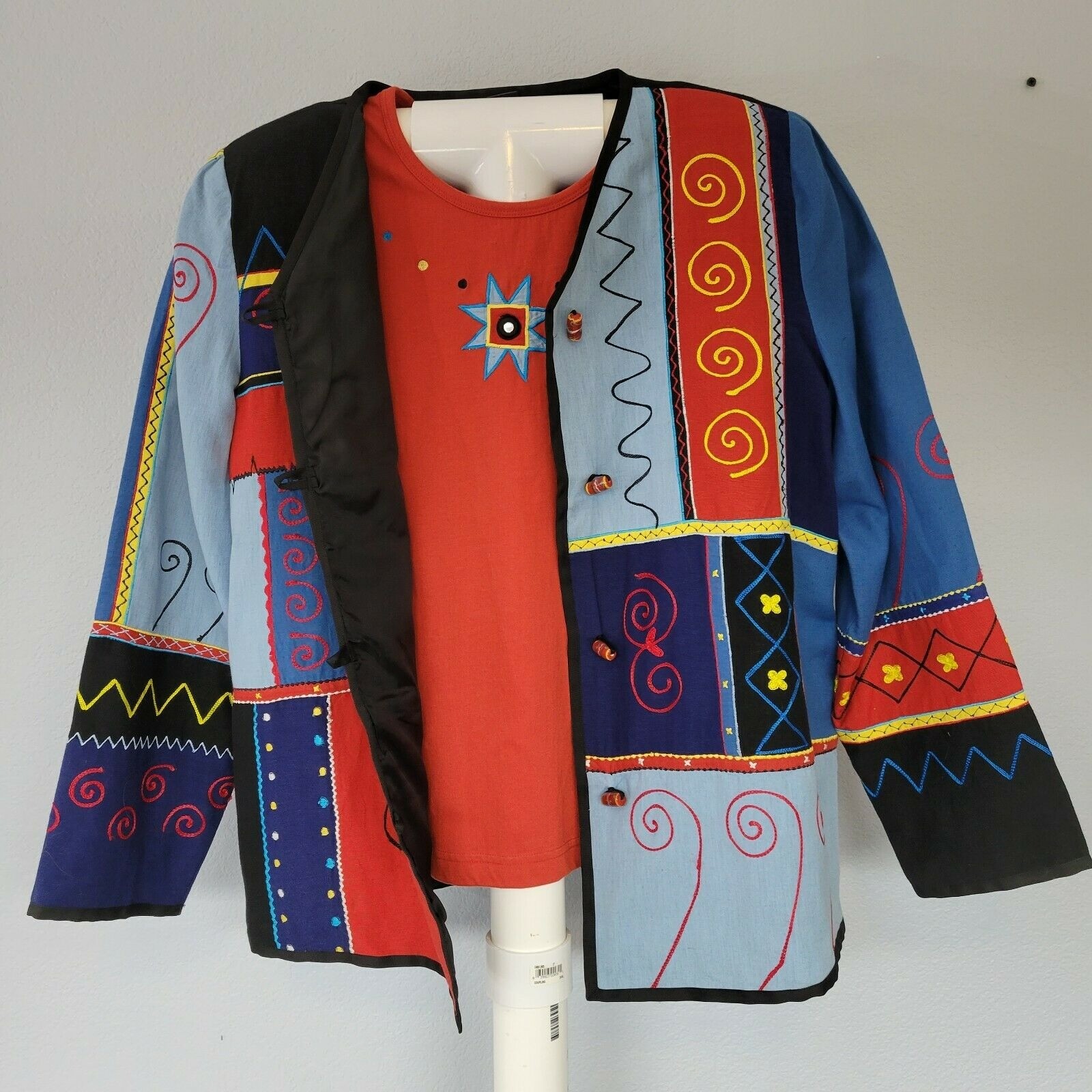 Indigo Moon Patchwork Jacket Multicolor with Matc… - image 1