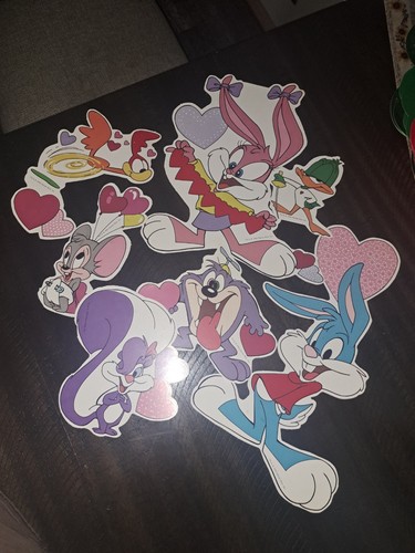 1990 Vintage Warner Bros. Valentines Day Cutouts Decorations*7pcs*Cartoons