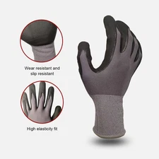 NEW Nitrile rubber impregnated anti-slip Breathable PROTECTIVE WORK GLOVES( L)