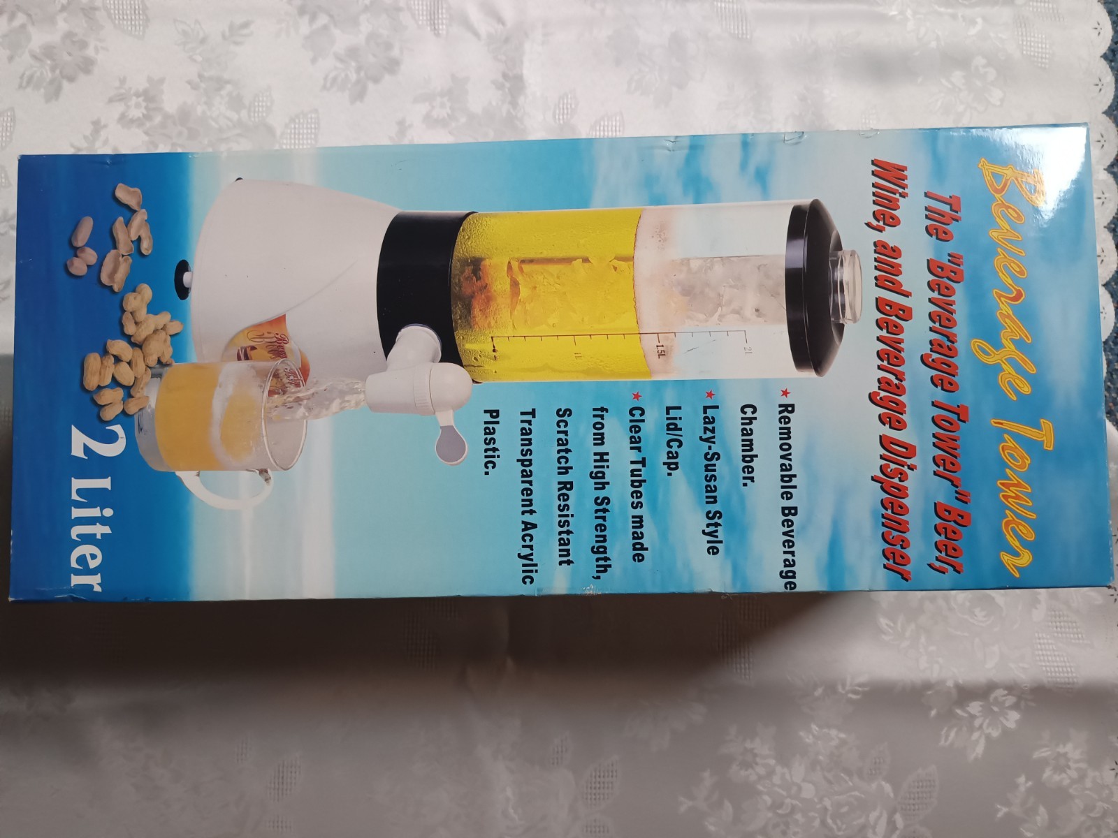 Getränkespender mit Zapfhahn und Ständer 2Liter aus Kunststoff