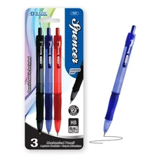 BAZIC Spencer 0.9mm Mechanical Pencil (3/Pack)