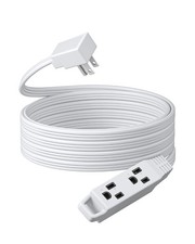 DEWENWILS 15FT Flat Plug Extension Cord, Ultra Thin 3-Outlet Power Strip