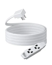 DEWENWILS 15FT Flat Plug Extension Cord, Ultra Thin 3-Outlet Power Strip 