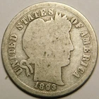 1893 Barber Dime 90% Silver G-VG  "Actual Coin Pictured - Not Cleaned"