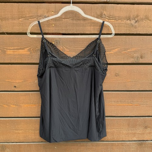 Neu mit Etikett $ 118 Commando Butter + Spitze Cami Camisole Basisschicht Tanktop Gr. XL schwarz - Bild 3 von 6
