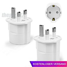 2 Stück Reiseadapter UK Adapter England Deutschland Stecker Reisestecker Typ G