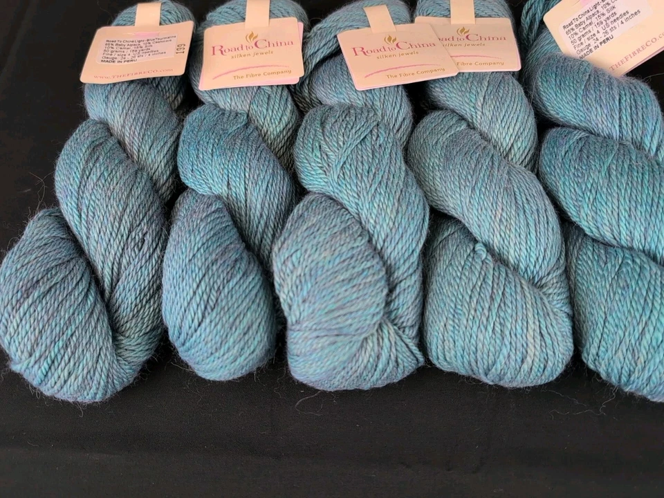Lot of 5 /Fibre Company ROAD TO CHINA Alpaca Silk Cashmere Yarn - Blue Tourmali  - Image 4 of 4