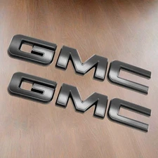 Front & Rear Matte Black OVERLAY Emblem Badge Fit 2023+ GMC Canyon  19+ Sierra