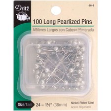 Long Pearlized Pins White Size 24 100/Pkg