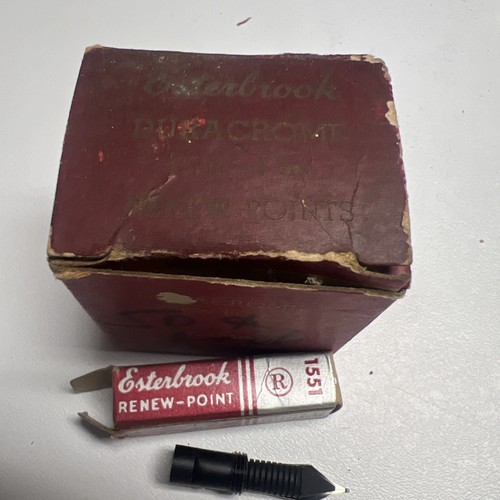 5 VINTAGE Esterbrook 1555 Fine Gregg Shorthand Fountain Pen Nib - New in Box - Bild 2 von 8